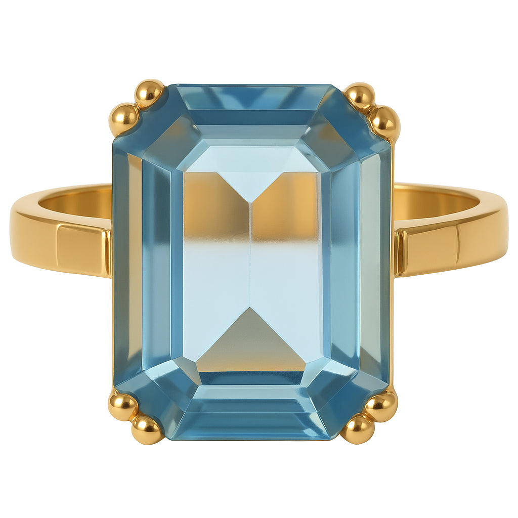 Anello - 18 carati Oro giallo - 9.70ct. tw. Topazio