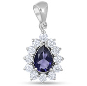 Ciondolo - 18 carati Oro bianco - 1.14ct. tw. Iolite - Diamante