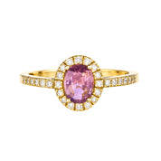 Anello - 18 carati Oro giallo - 1.03ct. tw. Tormalina - Diamante