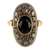 14 carati Oro giallo, Argento 925 - Anello- Zaffiro -Diamanti