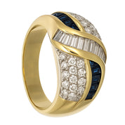 Anello - 18 carati Oro giallo - 1.48ct. tw. Zaffiro - Diamante