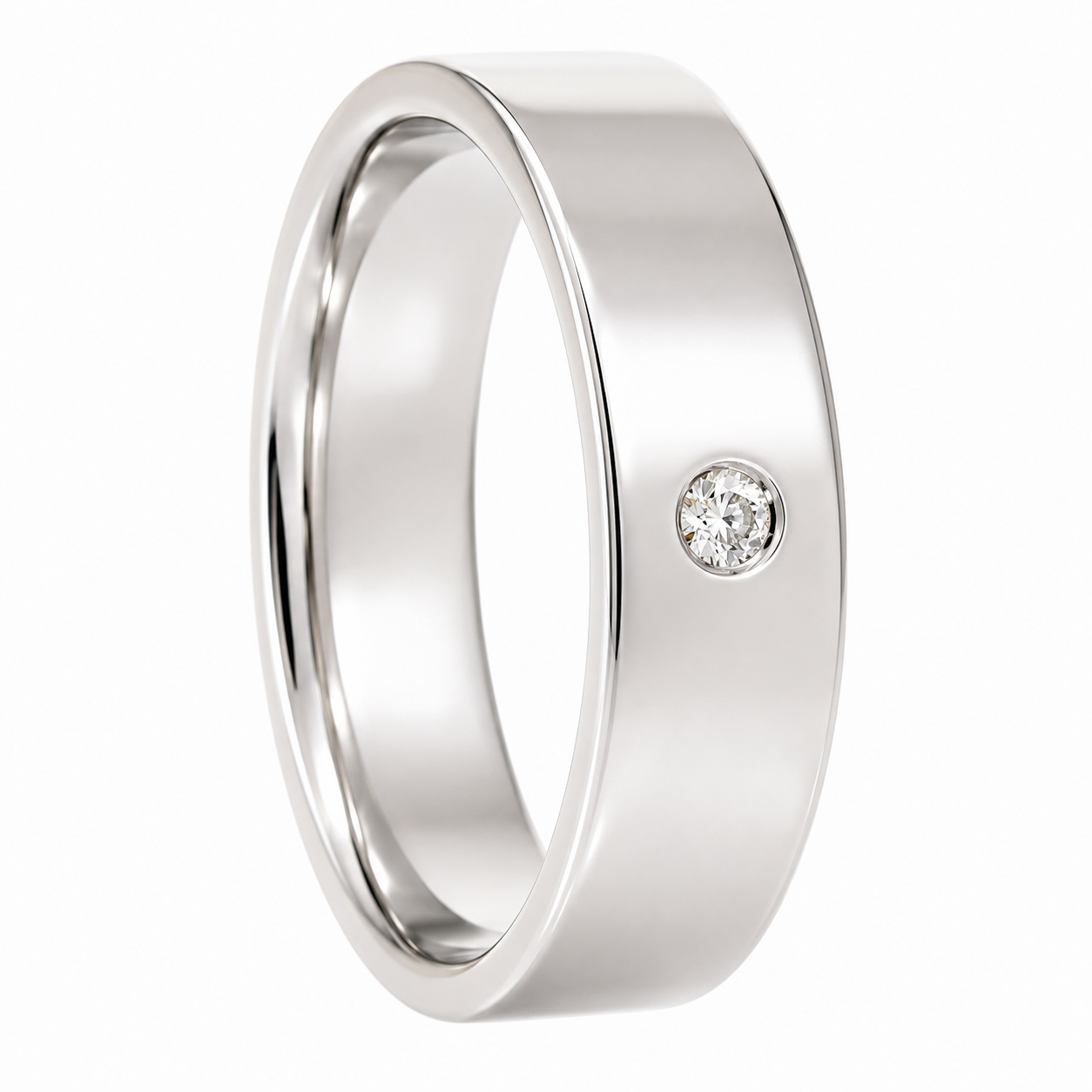 Anello - 18 carati Oro bianco - 0.05ct. tw. Diamante (Naturale) - Made in Italy - Handmade