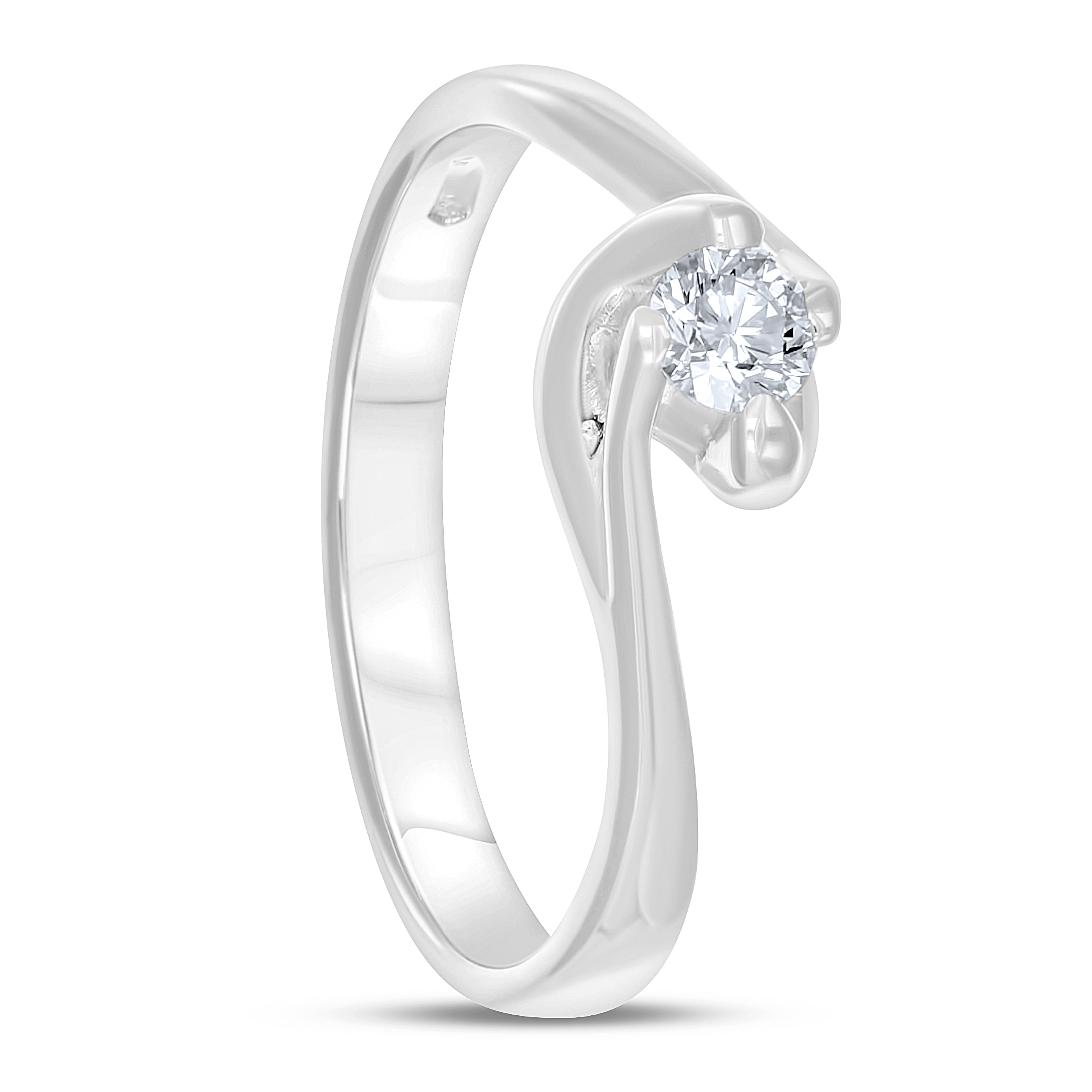 Anello - Oro bianco 18 kt. - 0,18 ct. tw. Diamante (Naturale)