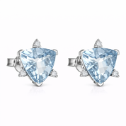 Orecchini - 18 carati Oro bianco - 1.57ct. tw. Acquamarina - Diamante