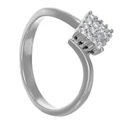 Anello - 18 carati Oro bianco - 0.24ct. tw. Diamante (Naturale)