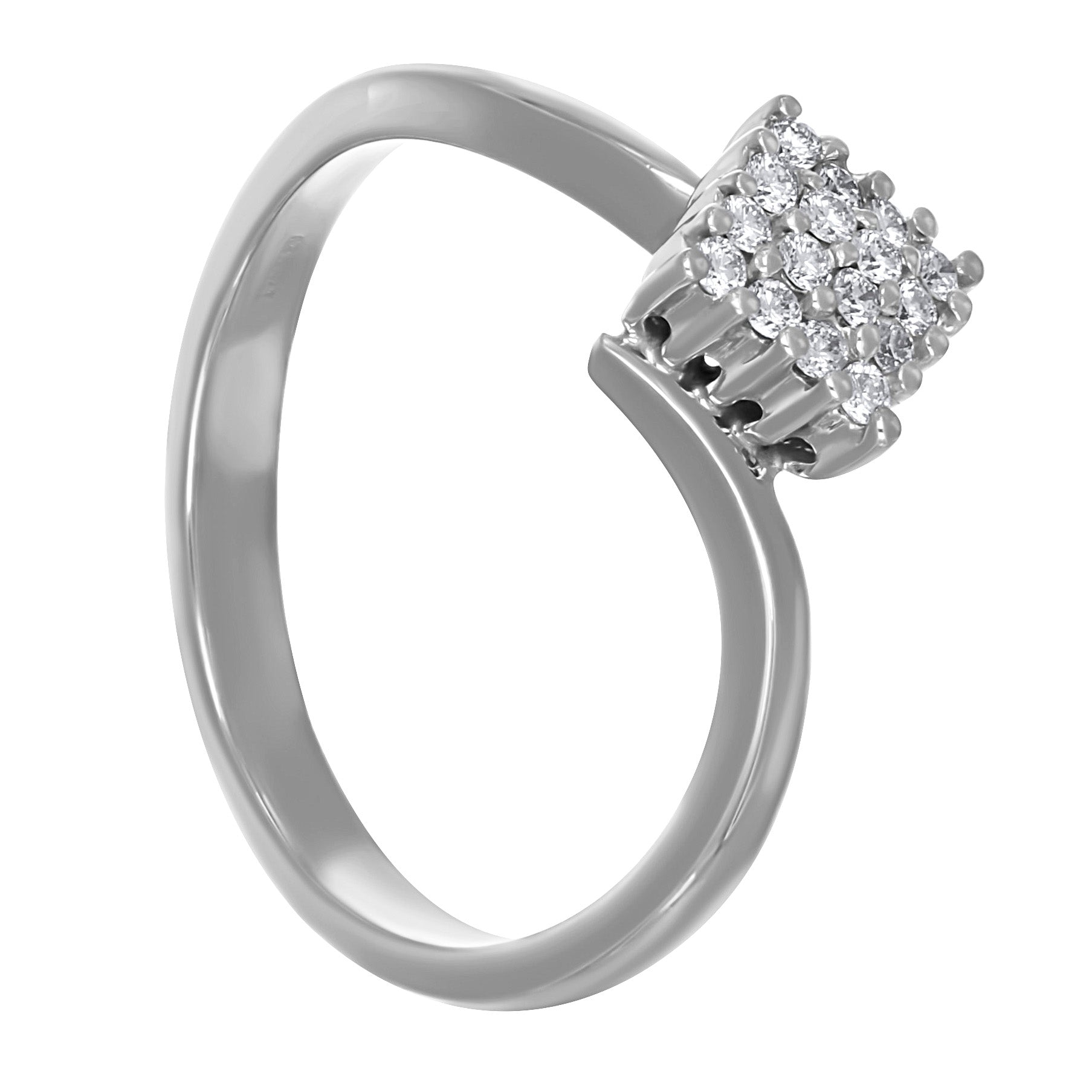 Anello - 18 carati Oro bianco - 0.24ct. tw. Diamante (Naturale)