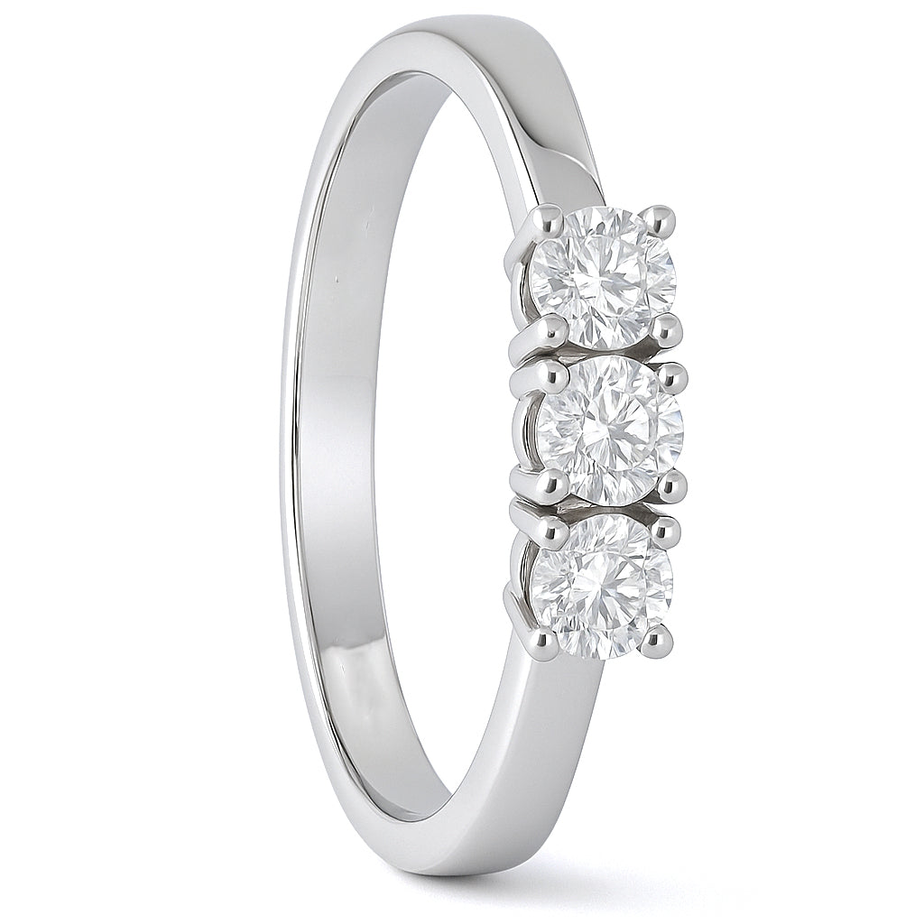 Anello - 18 carati Oro bianco - 0.24ct. tw. Diamante (Naturale)