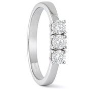 Anello - 18 carati Oro bianco - 0.24ct. tw. Diamante (Naturale)