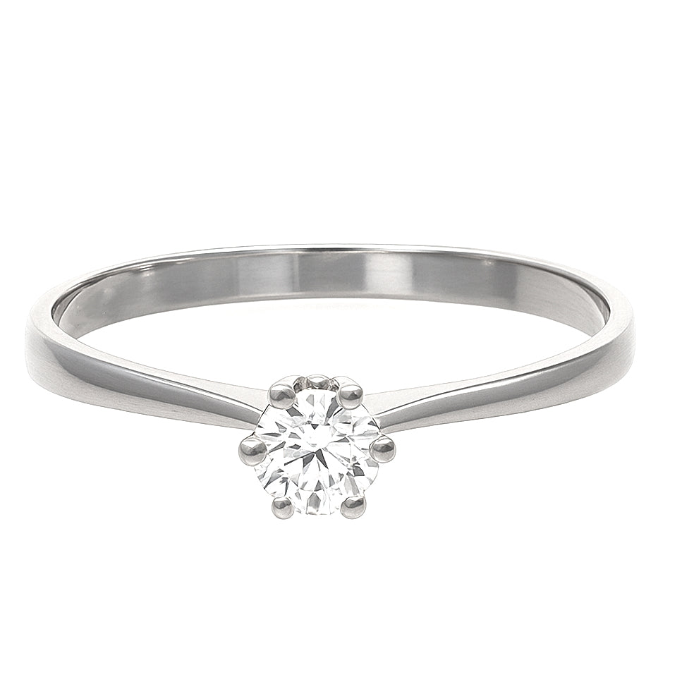 Anello - 18 carati Oro bianco - 0.25ct. tw. Diamante (Naturale)