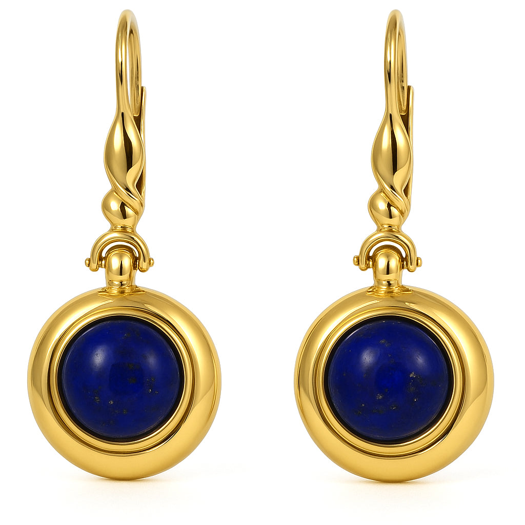 Orecchini - 18 carati Oro giallo - 7.50ct. tw. Lapislazzuli