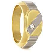 Anello - 18 carati Oro bianco, Oro giallo - 0.025ct. tw. Diamante (Naturale)