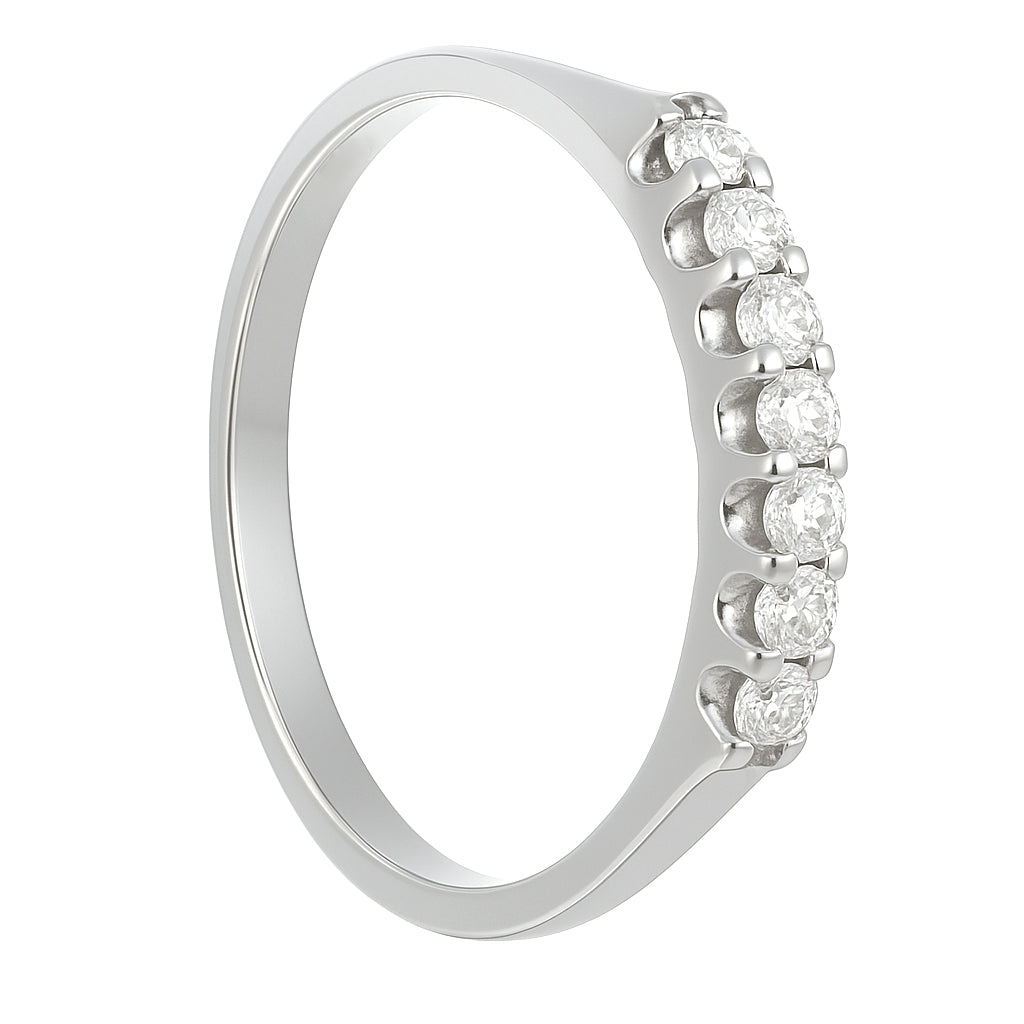 Anello - 18 carati Oro bianco - 0.14ct. tw. Diamante (Naturale)