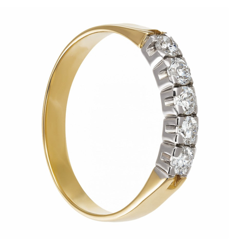 Anello - 18 carati Oro bianco, Oro giallo - 0.175ct. tw. Diamante (Naturale)