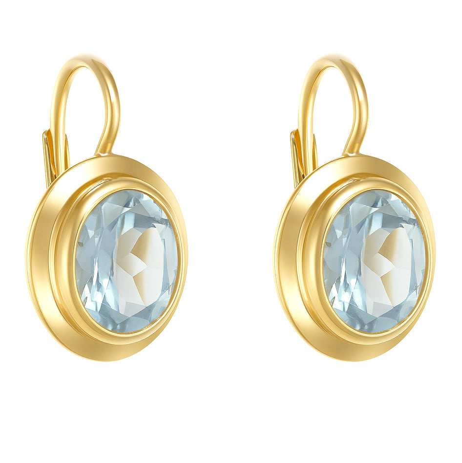 Orecchini - 18 carati Oro giallo - 3.60ct. tw. Acquamarina