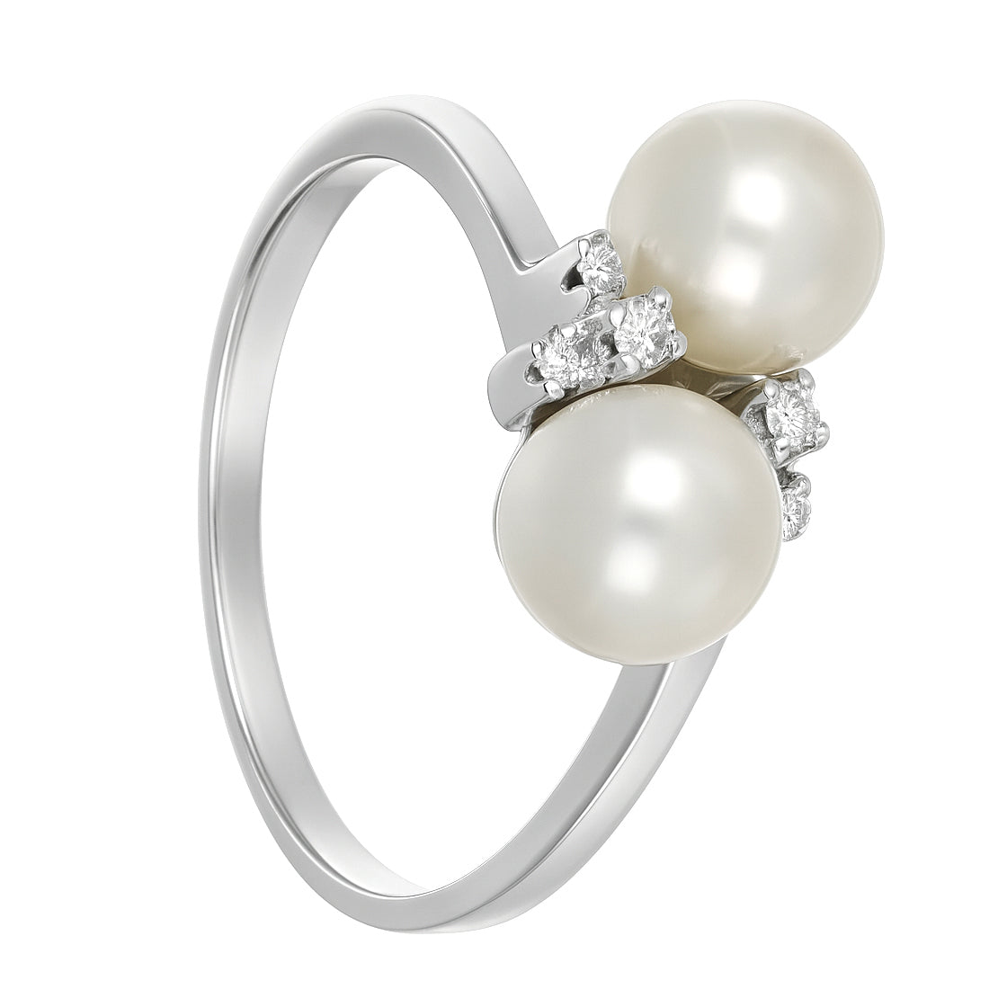 Anello - 18 carati Oro bianco - 0.14ct. tw. Diamante (Naturale)