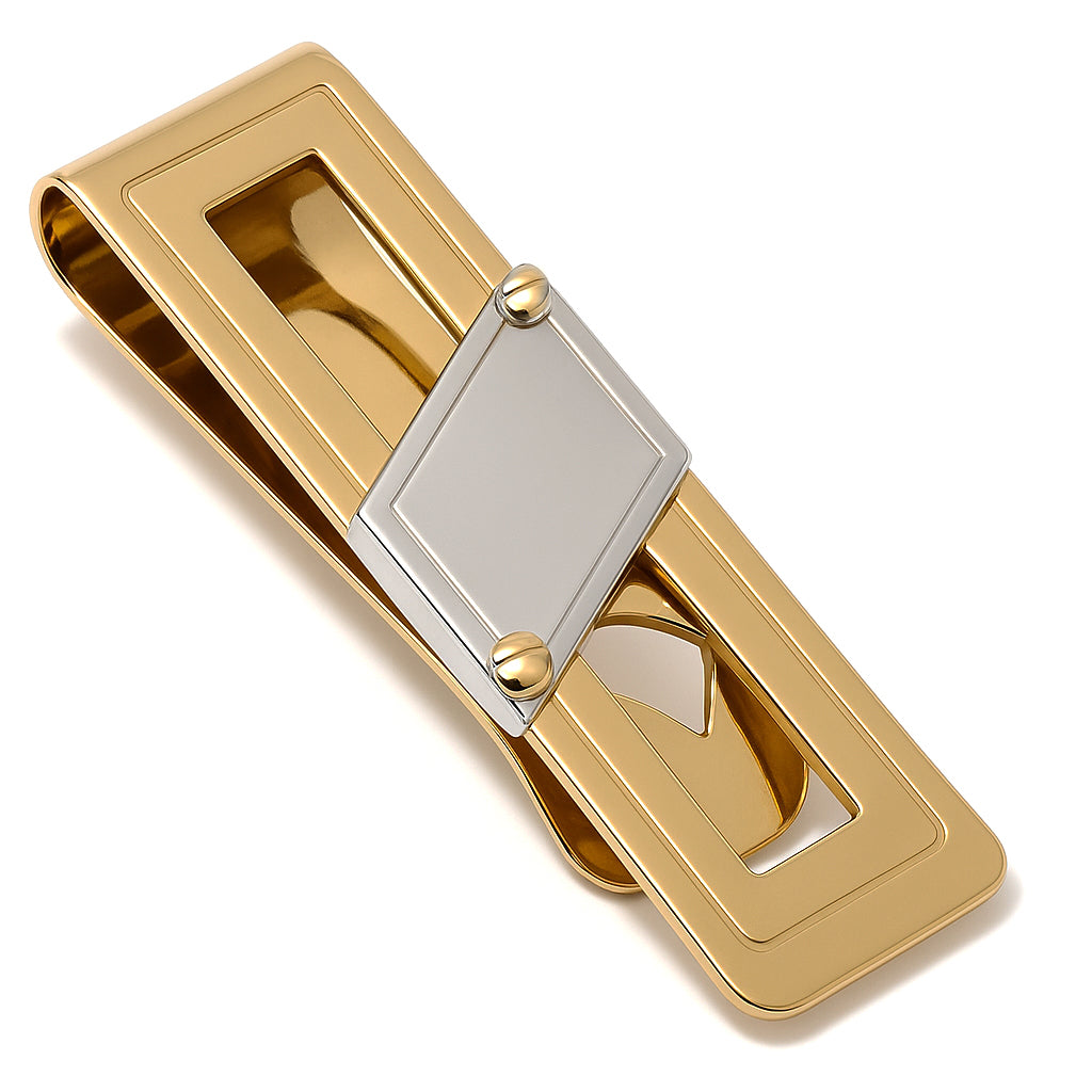 18 carati Oro giallo, Ferma soldi , Oro bianco