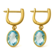 Orecchini - 18 carati Oro giallo - 3.60ct. tw. Acquamarina