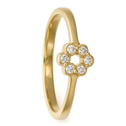 Anello - 18 carati Oro giallo - 0.03ct. tw. Diamante (Naturale)