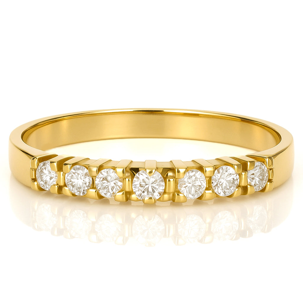 Anello - 18 carati Oro giallo - 0.14ct. tw. Diamante (Naturale)