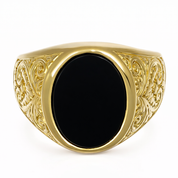 Anello - 18 carati Oro giallo - 5.00ct. tw. Onice