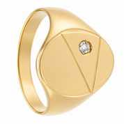 Anello - 18 carati Oro giallo - 0.07ct. tw. Diamante (Naturale) - Made in Italy - Handmade