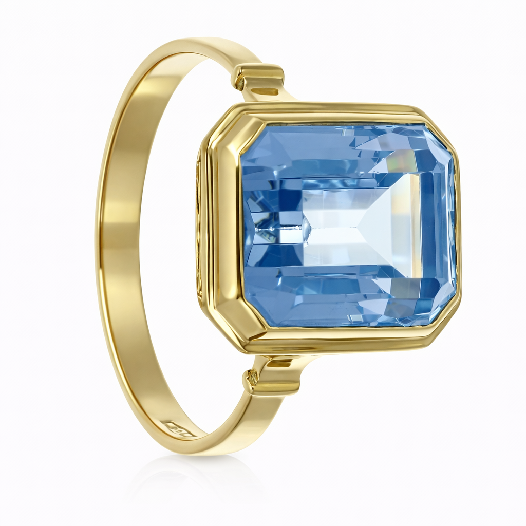 Anello - 18 carati Oro giallo - 5.00ct. tw. Topazio
