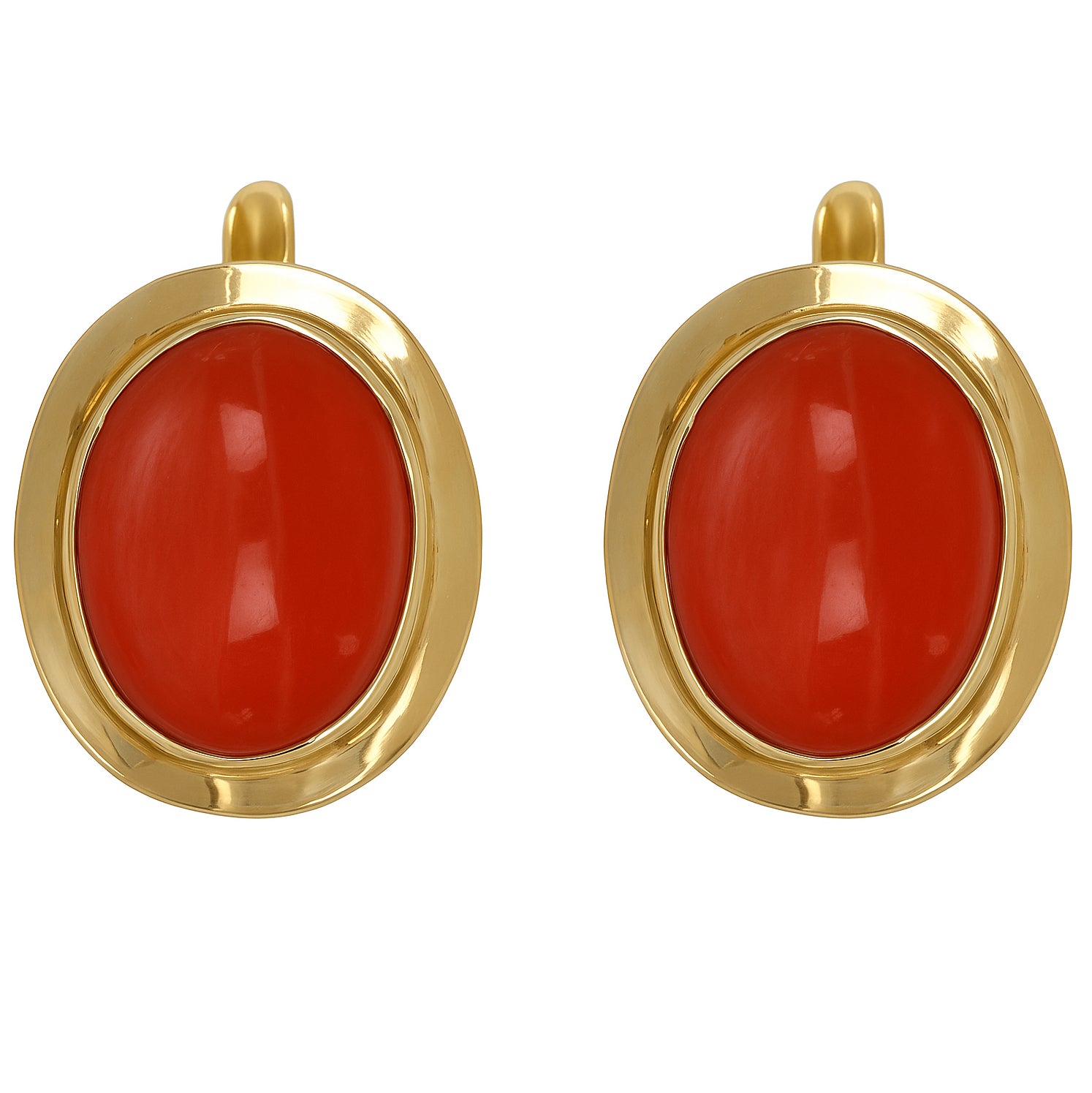 Orecchini - 18 carati Oro giallo - Corallo
