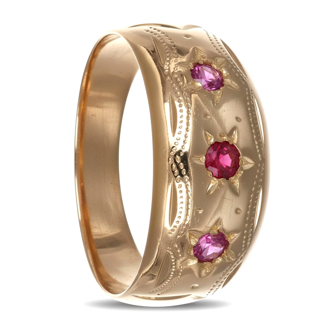 Anello - 18 carati Oro giallo - 0.15ct. tw. Rubino