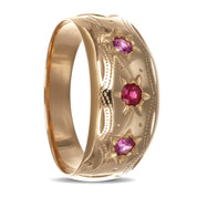 Anello - 18 carati Oro giallo - 0.15ct. tw. Rubino