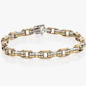 Bracciale unisex in oro giallo e oro bianco 18 carati