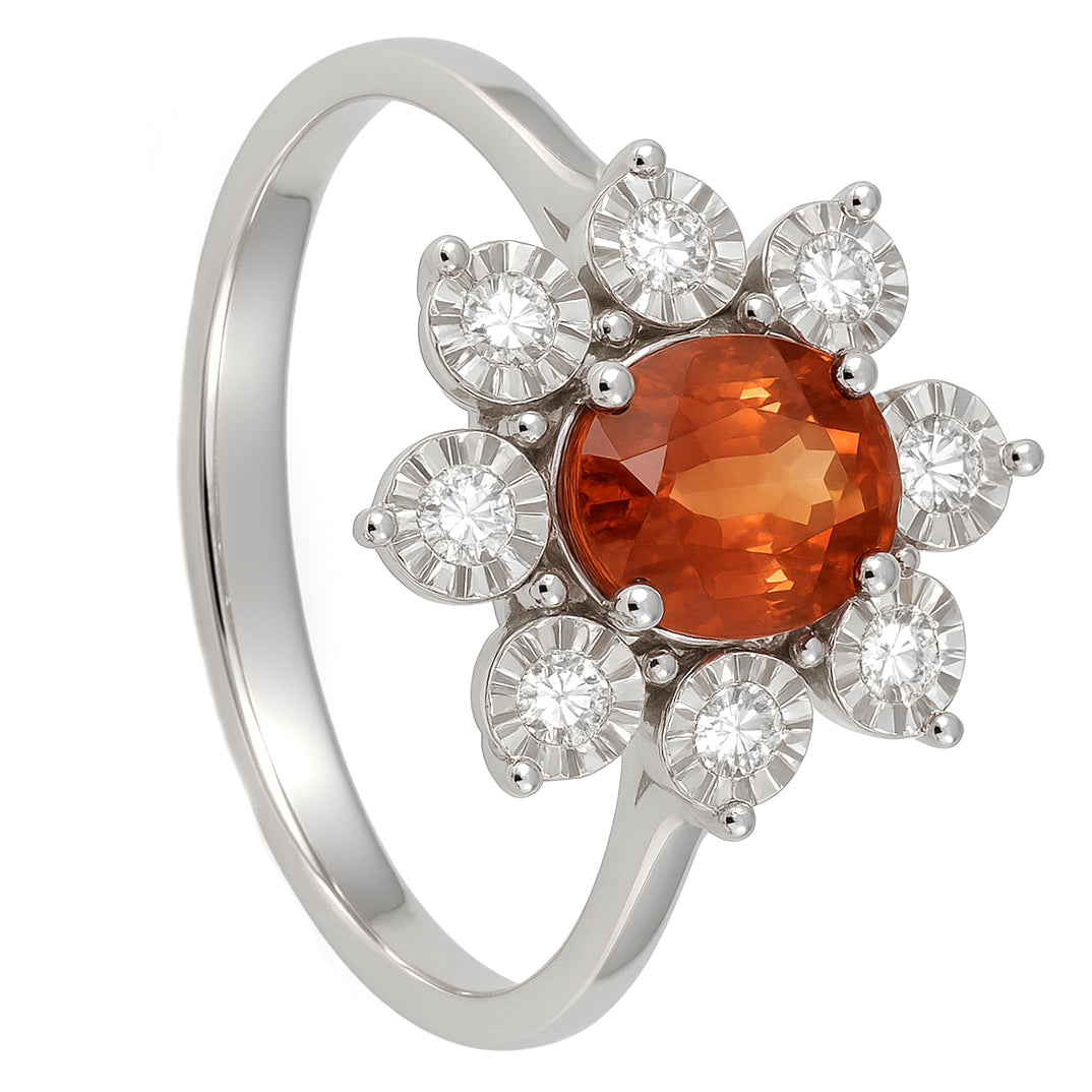 Anello - 18 carati Oro bianco - 1.32ct. tw. Zaffiro - Diamante