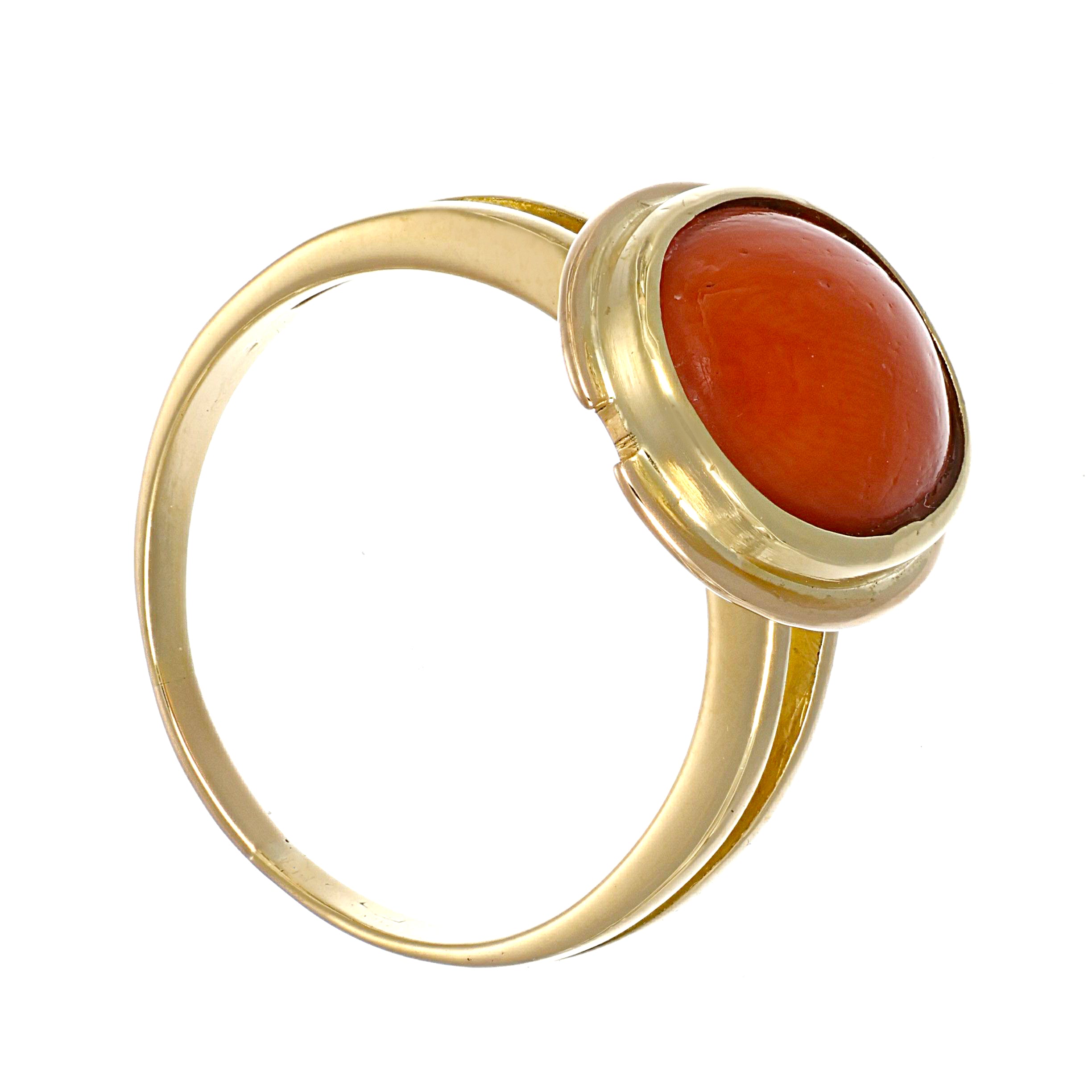 Anello - 18 carati Oro giallo Corallo