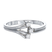 Anello - 18 carati Oro bianco - 0.12ct. tw. Diamante (Naturale)