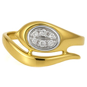 Anello - 18 carati Oro bianco, Oro giallo - 0.03ct. tw. Diamante (Naturale)