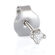 Orecchino singolo in Oro bianco 18 carati- Diamante