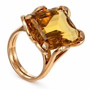 Anello - 18 carati Oro giallo - 18.00ct. tw. Quarzo