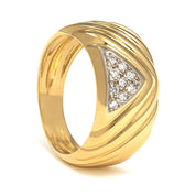 Anello - 18 carati Oro bianco, Oro giallo - 0.08ct. tw. Diamante (Naturale)