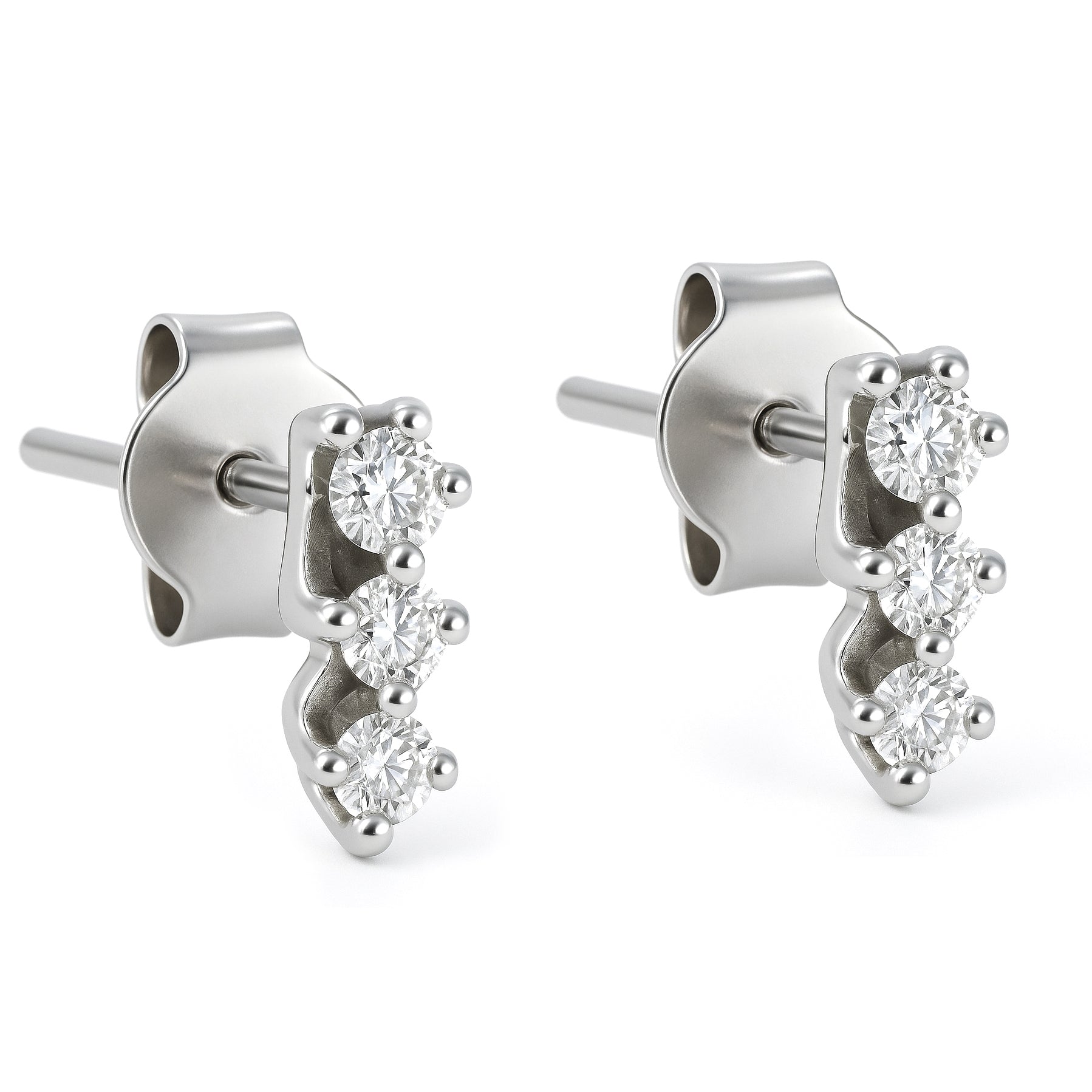 Orecchini - 18 carati Oro bianco - 0.18ct. tw. Diamante (Naturale)