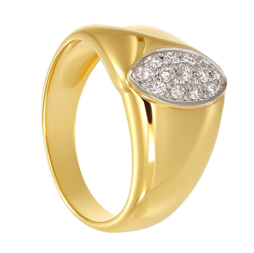 Anello - 18 carati Oro bianco, Oro giallo - 0.20ct. tw. Diamante (Naturale)