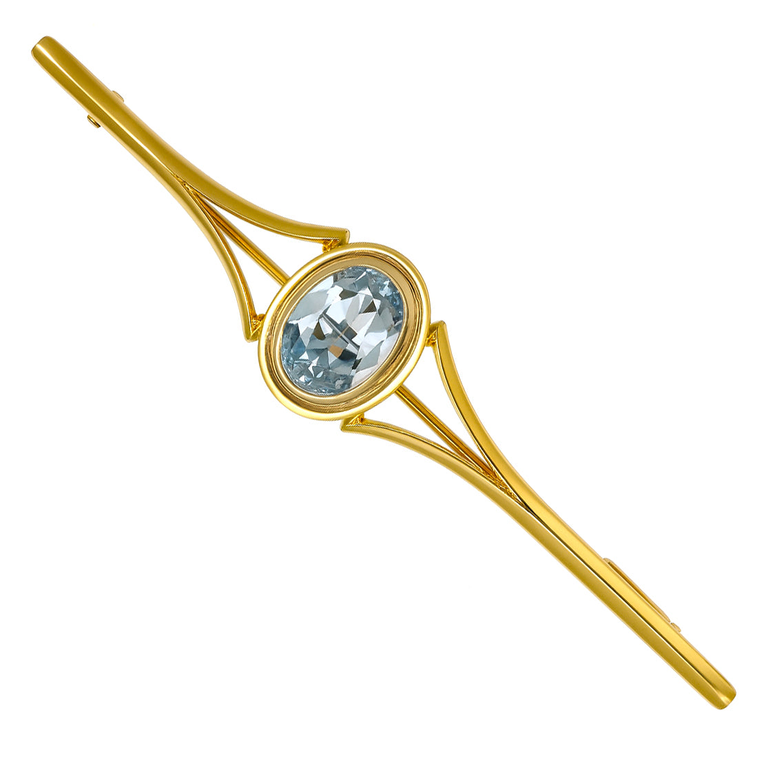 Spilla - 18 carati Oro giallo - 1.40ct. tw. Acquamarina