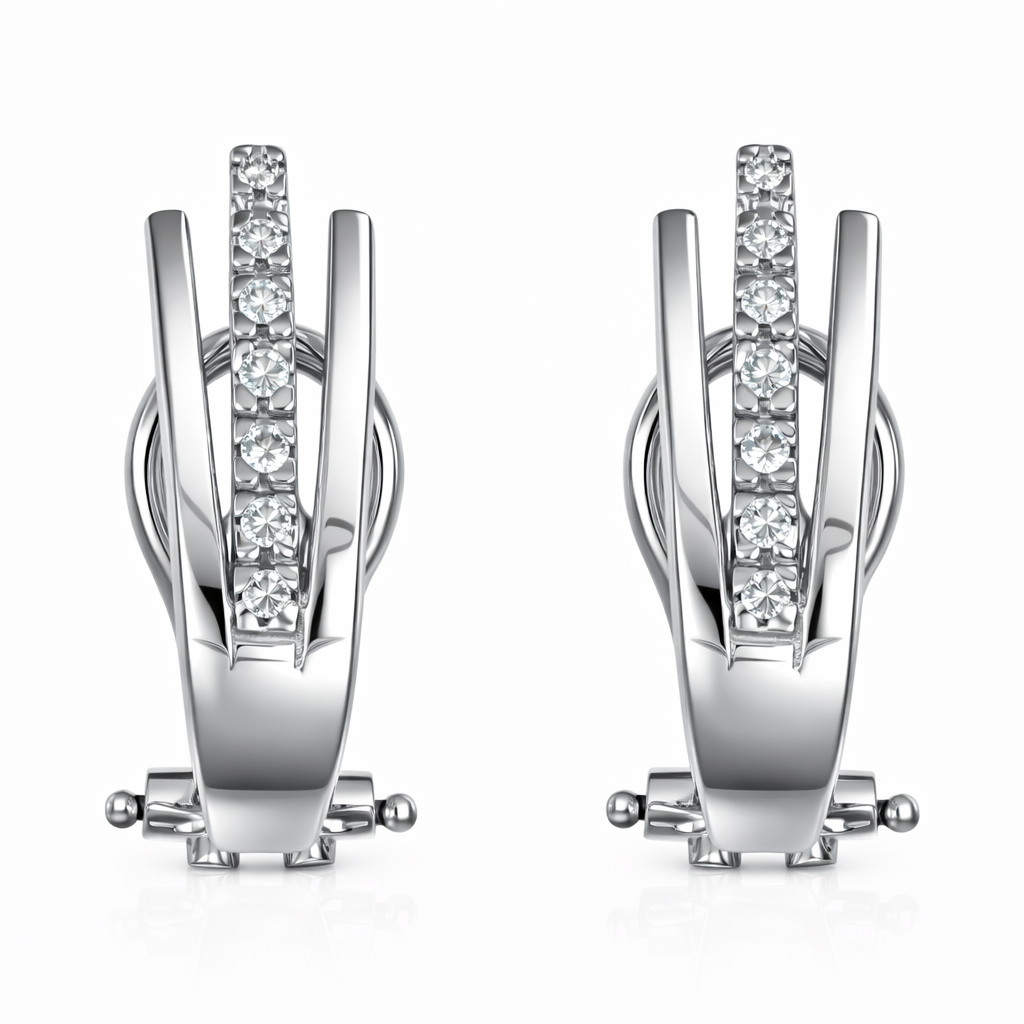 Orecchini - 18 carati Oro bianco - 0.14ct. tw. Diamante (Naturale)