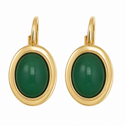 Orecchini - 18 carati Oro giallo, Agata verde - 3.00ct. tw. - Made in Italy - Handmade