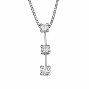 Collana con ciondolo - 18 carati Oro bianco - 0.06ct. tw. Diamante (Naturale)