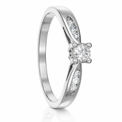 Anello - 18 carati Oro bianco Diamante (Naturale) - Diamante