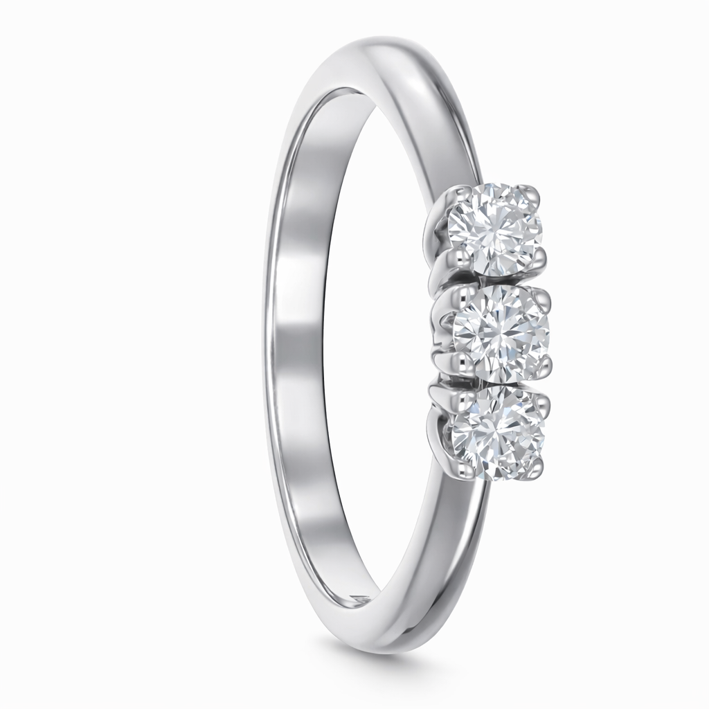 Anello - 18 carati Oro bianco - 0.54ct. tw. Diamante (Naturale)