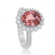 Anello - 18 carati Oro bianco - 2.89ct. tw. Tormalina - Diamante