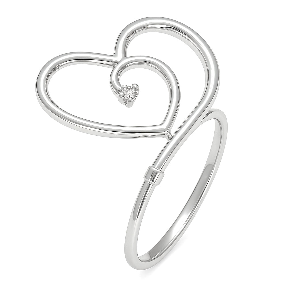 Anello - 18 carati Oro bianco - 0.01ct. tw. Diamante (Naturale)