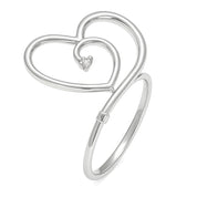 Anello - 18 carati Oro bianco - 0.01ct. tw. Diamante (Naturale)