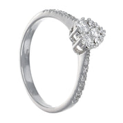 Anello - 18 carati Oro bianco - 0.29ct. tw. Diamante (Naturale)