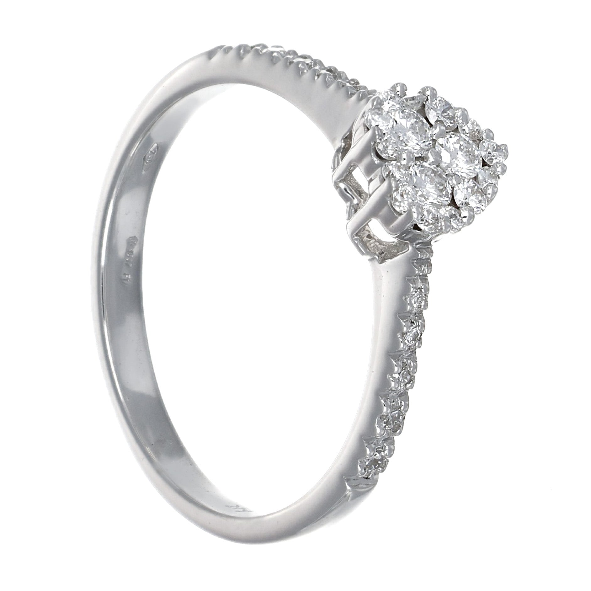 Anello - 18 carati Oro bianco - 0.29ct. tw. Diamante (Naturale)